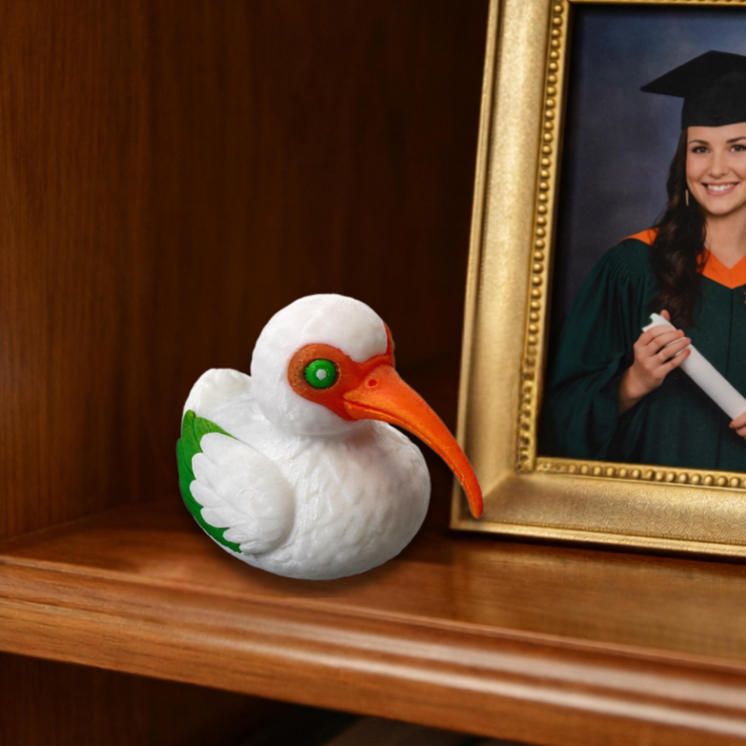 Canes Ibis Duck Gift Hurricanes Fan University Football Team Duck Ibis Mascot Dashboard Ornament Car Decoration Graduation Present Miami