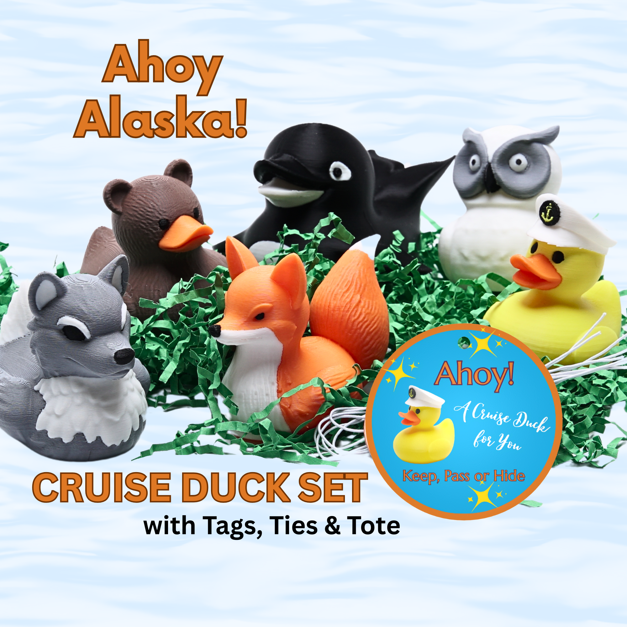 Fox Duck - Cruise Hide Seek Game & 4x4 Ducking Gift Woodland Animal Dashboard Decoration Travel Souvenir