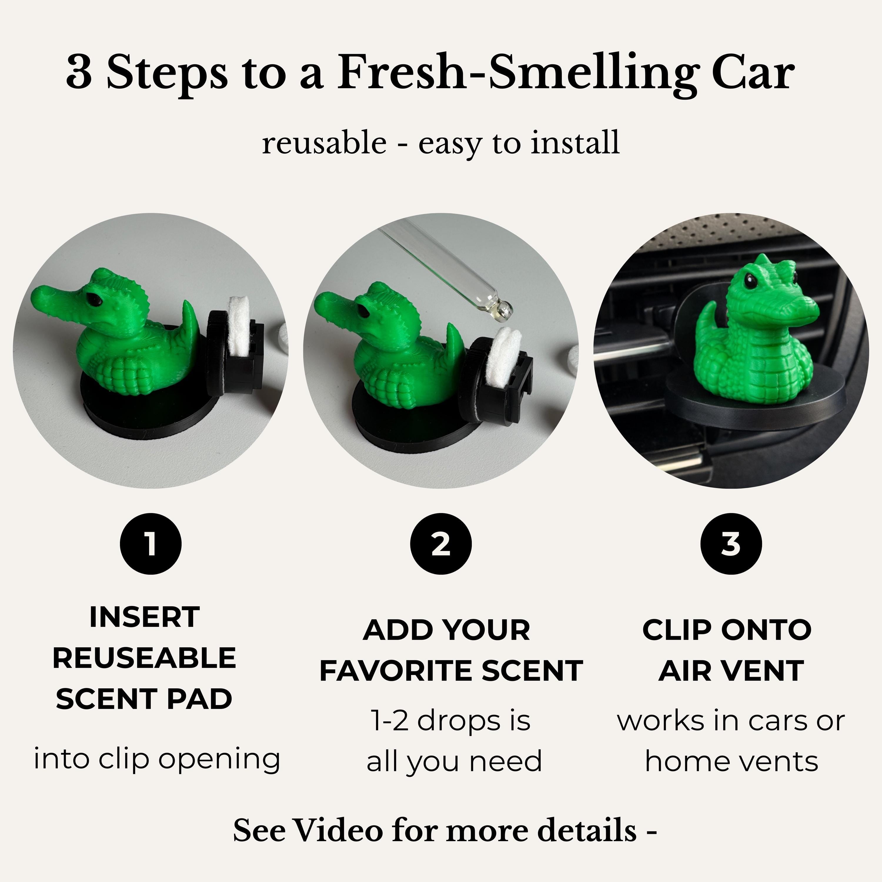 Gator Vent Clip Air Freshener for Car & Home AC