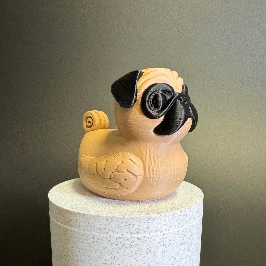 Pug Duck Ornament 4x4 Ducking Gift Idea Dashboard Decoration Collectible Dog Figurine Trail Surprise Toy Accessory Mirror Hanging Vehicle