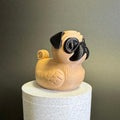 Pug Duck Ornament 4x4 Ducking Gift Idea Dashboard Decoration Collectible Dog Figurine Trail Surprise Toy Accessory Mirror Hanging Vehicle