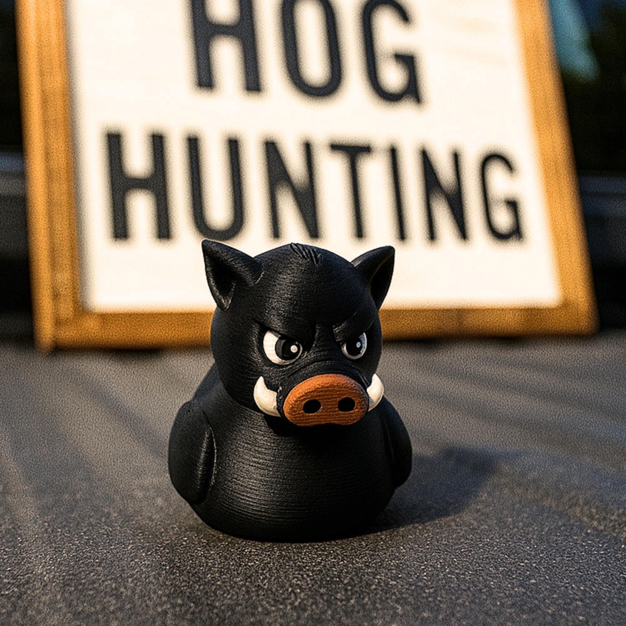 Wild Boar Duck - Hunting Gift & 4x4 Ducking Dashboard Decoration Cabin Decor Rustic Figurine Offroad Accessory