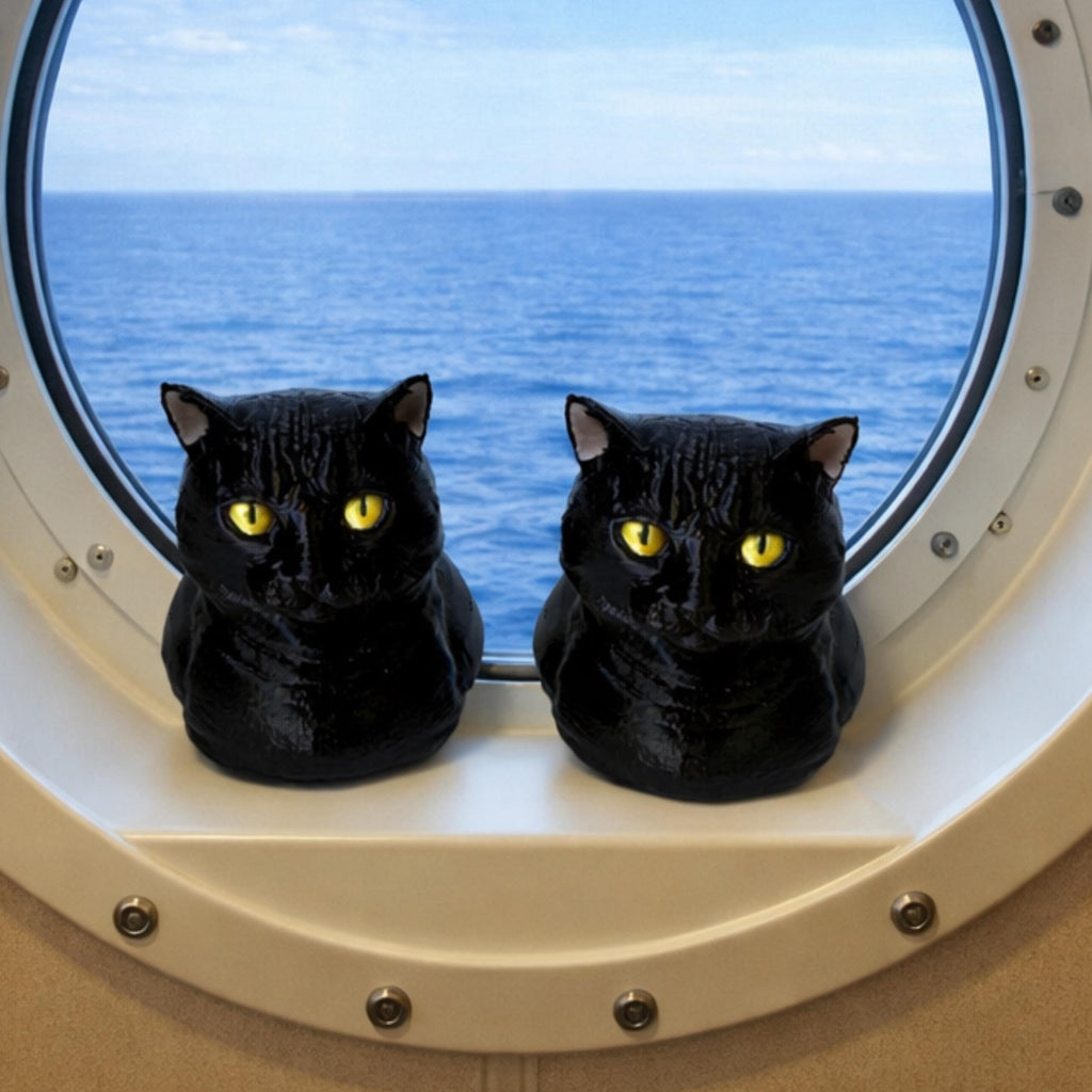 Black Tabby Cat Duck - 4x4 Ducking Gift Dashboard Decoration Cruise Hide Seek Cat Lover Gift Halloween Collectible