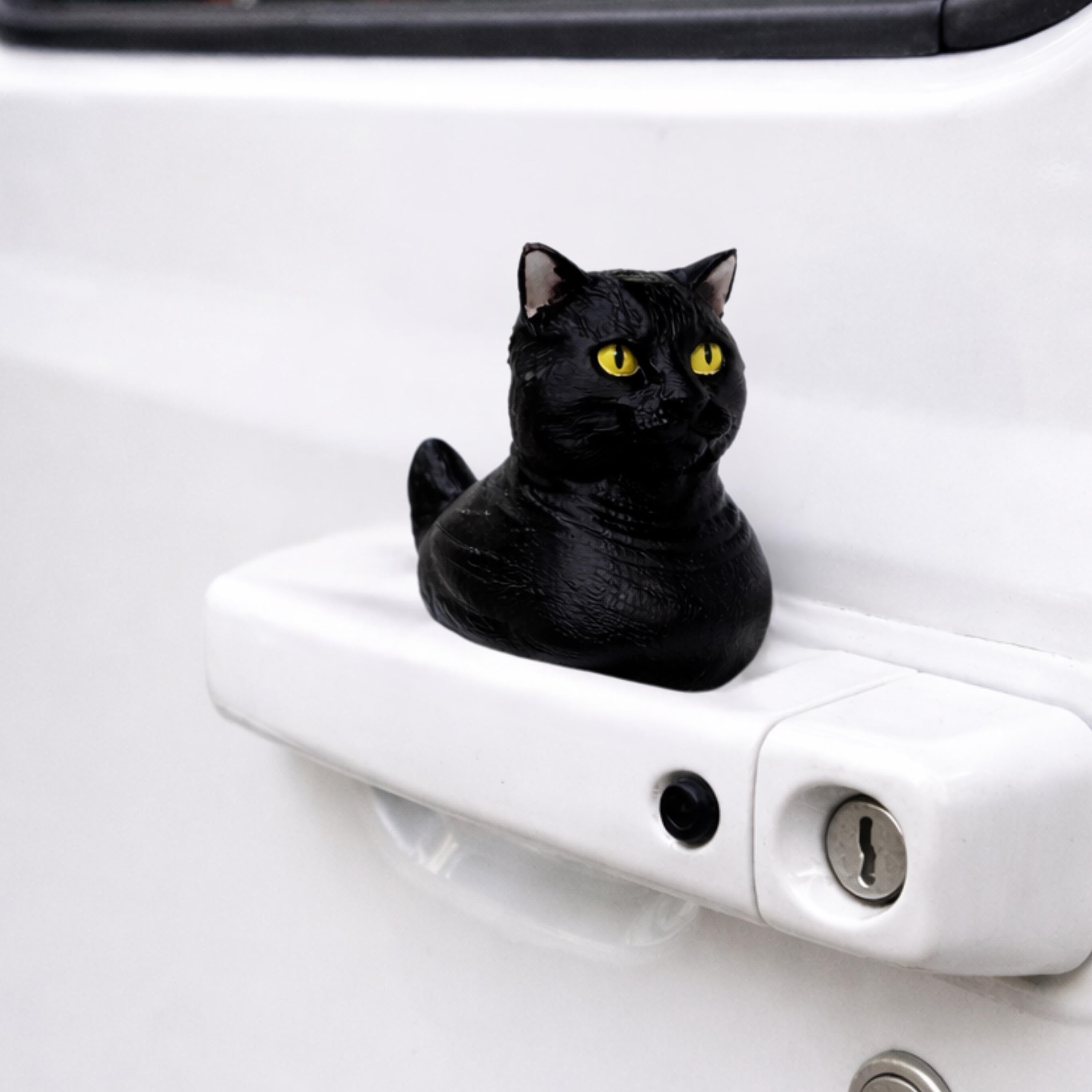 Black Tabby Cat Duck - 4x4 Ducking Gift Dashboard Decoration Cruise Hide Seek Cat Lover Gift Halloween Collectible