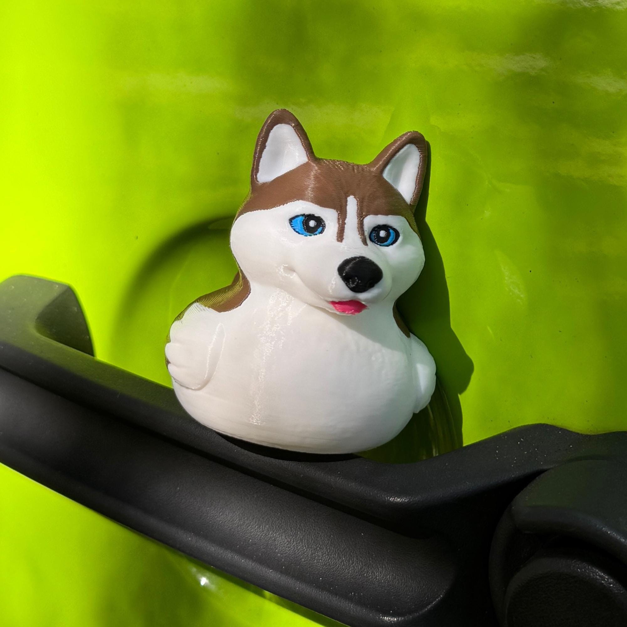 Husky Dashboard Duck Vehicle Decoration Car Accessory Dog Themed Collection Cruise Ship Hide Seek Surprise Gift Stocking Stuffer Desk Cocoa