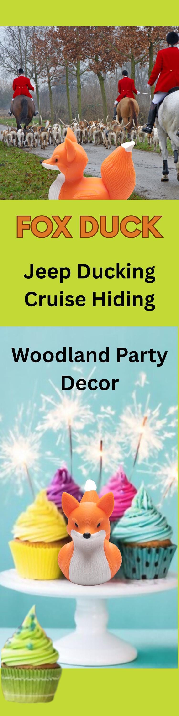 Fox Duck - 4x4 Ducking Gift Dashboard Decoration Hunting Cabin Decor Woodland Animal Trail Adventure