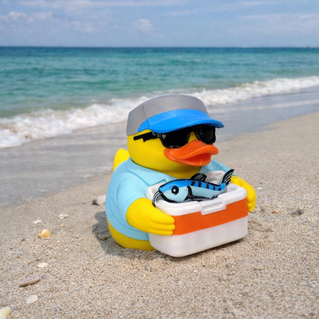 Fishing Duck | Fisherman Dashboard Decoration, Desk Ornament & Funny Gift