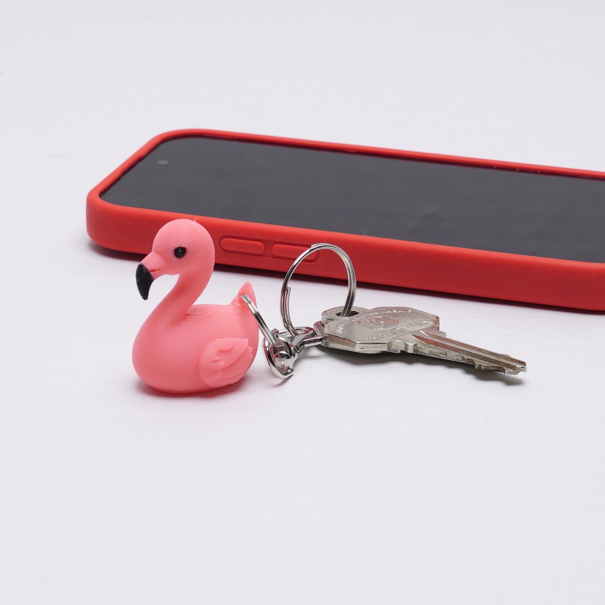 Flamingo Duck Keychain Charm Clip Bag Accessory 4x4 Ducking Gift Idea Gator Fan University Florida Team Supporter Handbag Decoration