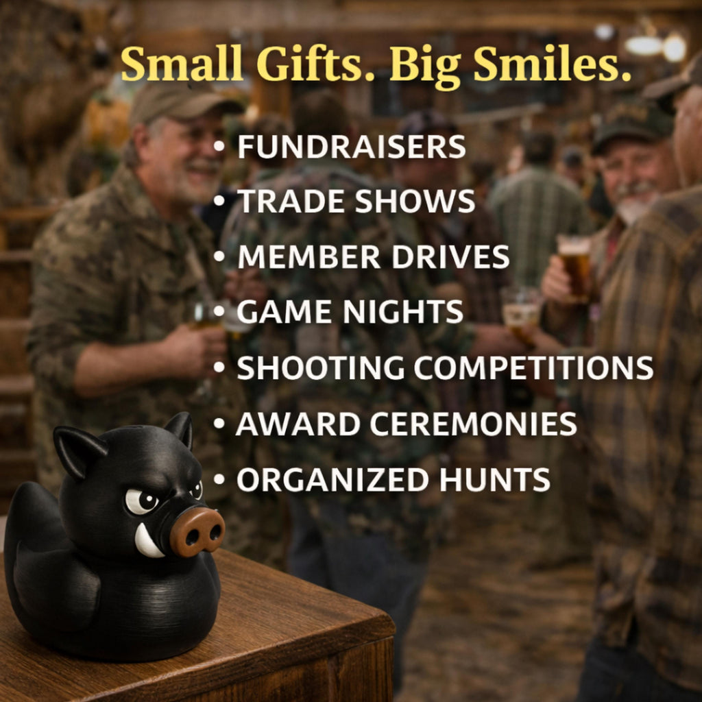 Wild Boar Duck - Hunting Gift & 4x4 Ducking Dashboard Decoration Cabin Decor Rustic Figurine Offroad Accessory