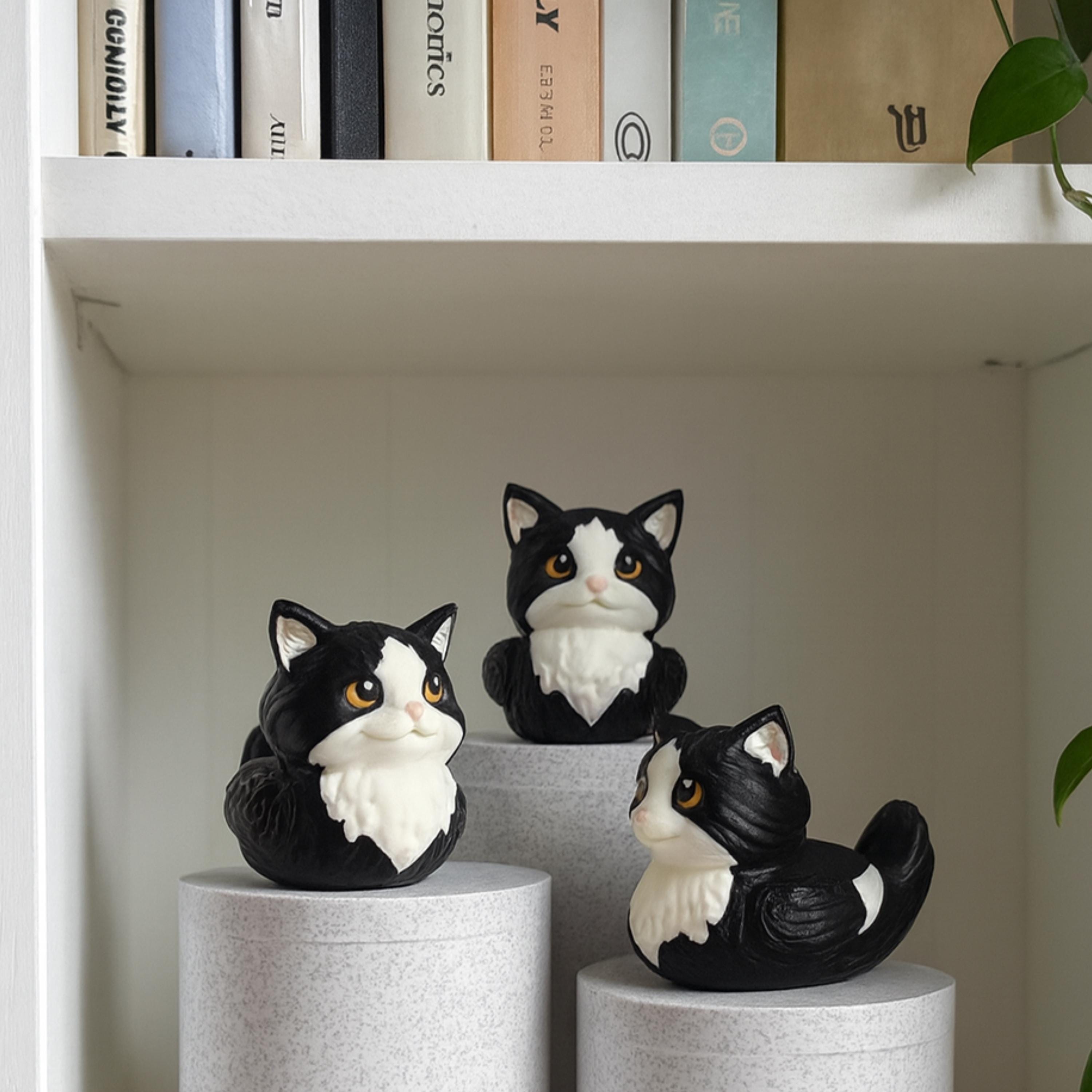 Tuxedo Cat Duck - 4x4 Ducking Gift Dashboard Decoration Cruise Hide Seek Cat Lover Gift Black White Kitty