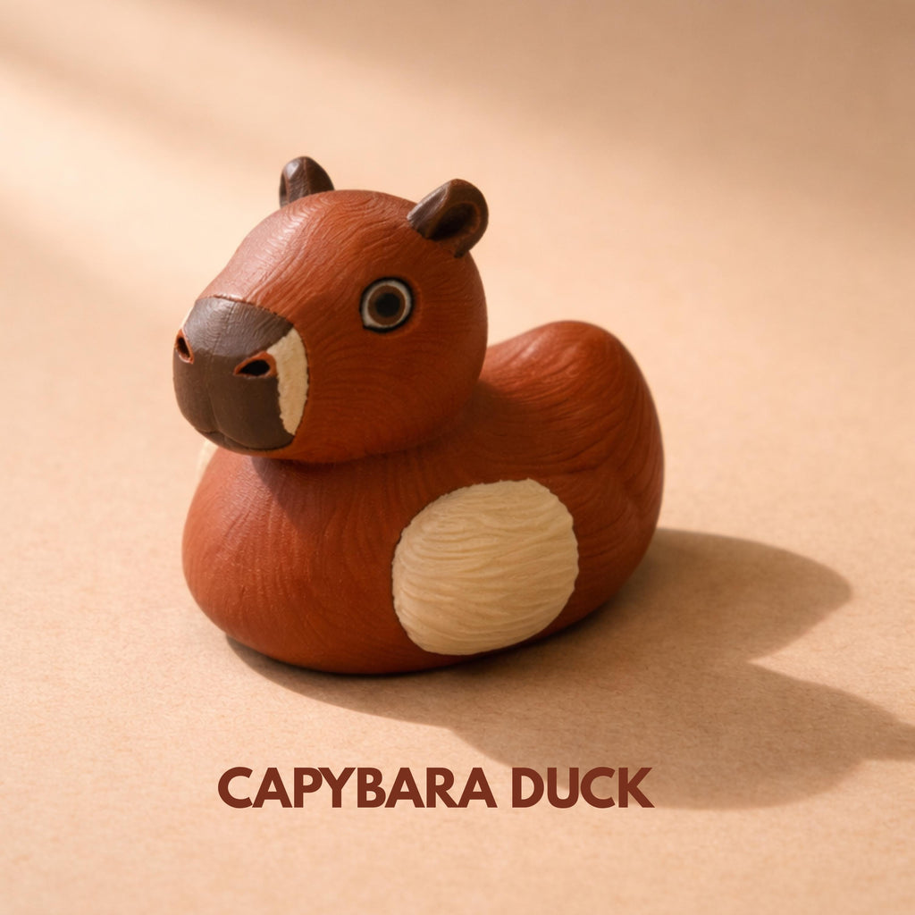 Capybara Duck 3D Printed 4x4 Dashboard Ducking Cruise Hide and Seek Cute Kids Toy Gift Wildlife Nature Lover  Capybara Fans Desk Decor