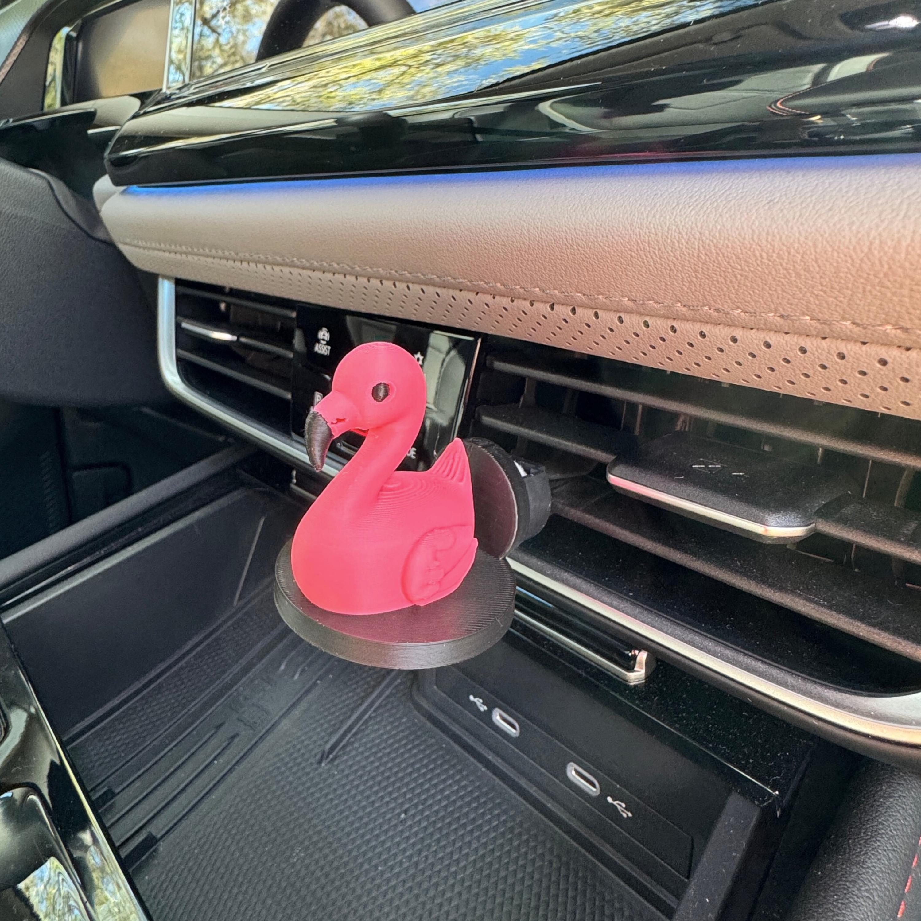Flamingo Vent Clip Air Freshener for Car and Home AC Diffuser Essential Oil Vent Clip Cute Pink Flamingo Car Charm & Portable AC Decor