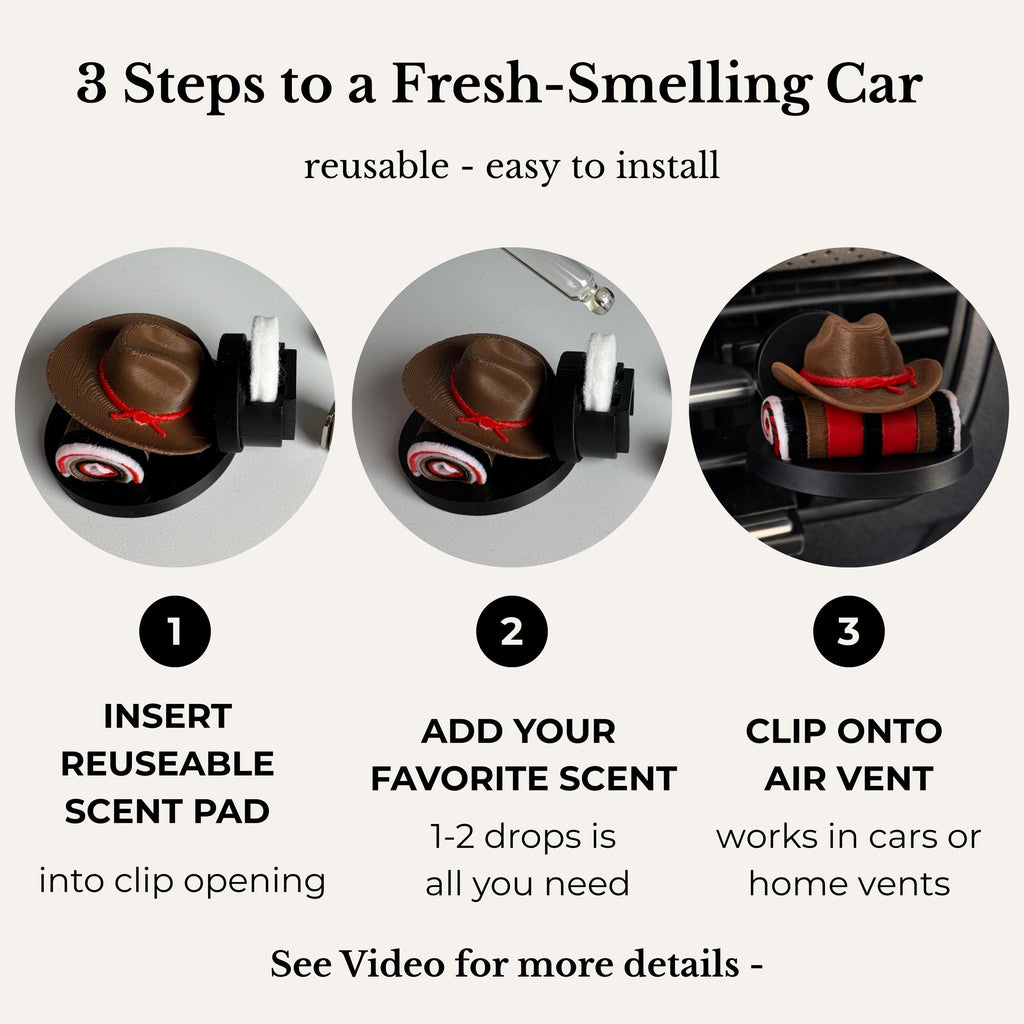 Cowboy Hat Vent Clip Air Freshener for Car, Truck & Home