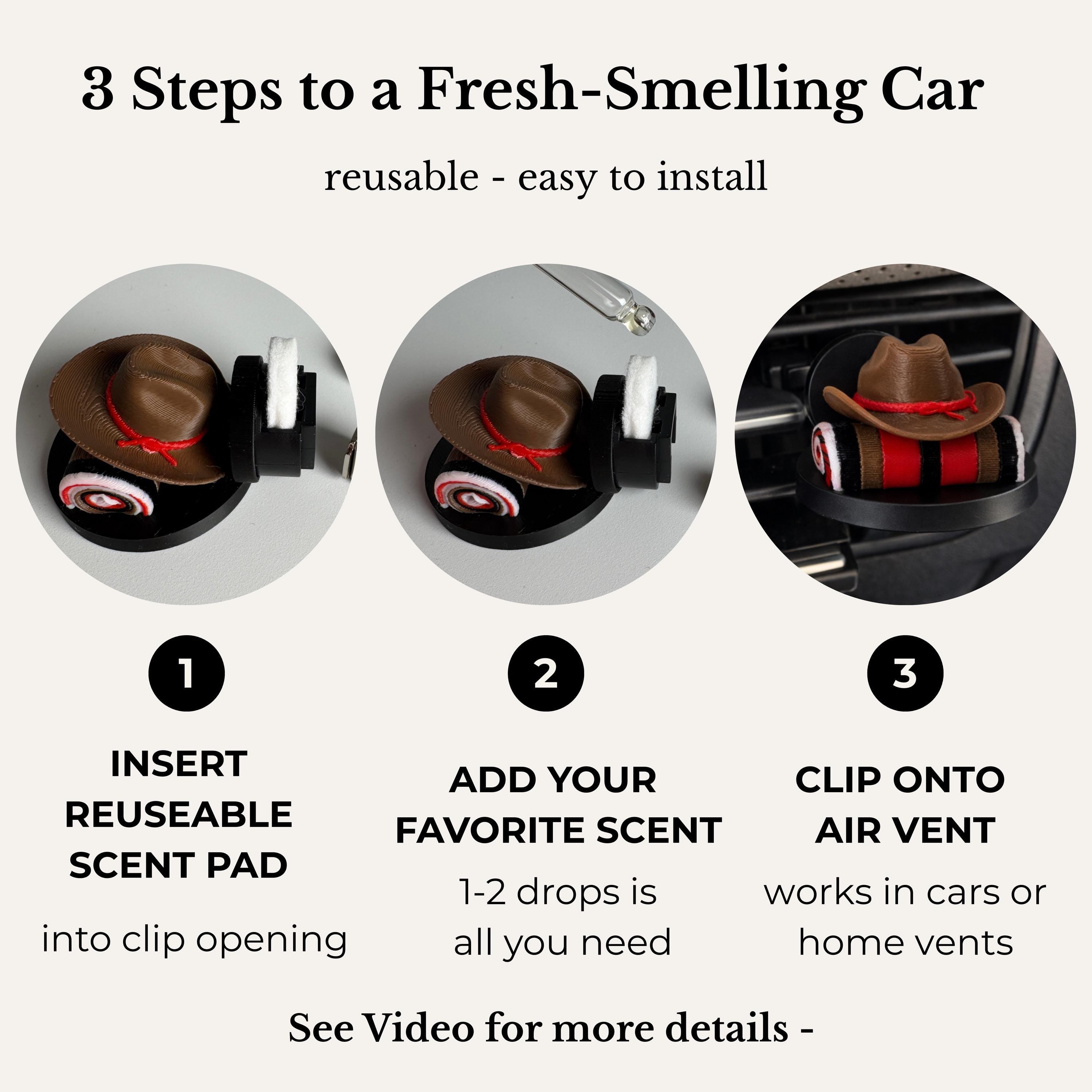 Cowboy Hat Vent Clip Air Freshener for Car, Truck & Home