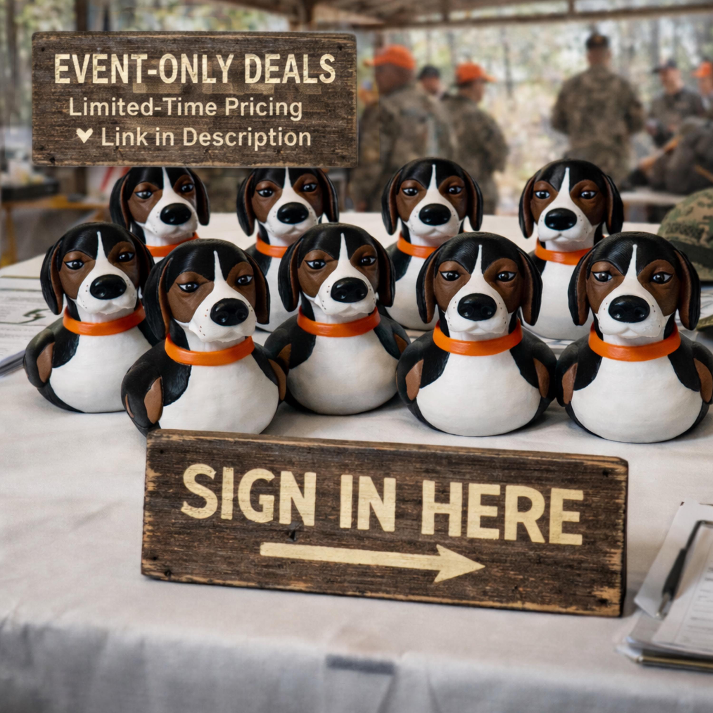 Coonhound Duck 4x4 Collectible Hunting Cabin Rustic Decoration Dashboard Novelty Funny Gift Hunter Dad Gifts Him Tree Walker Hound Dog