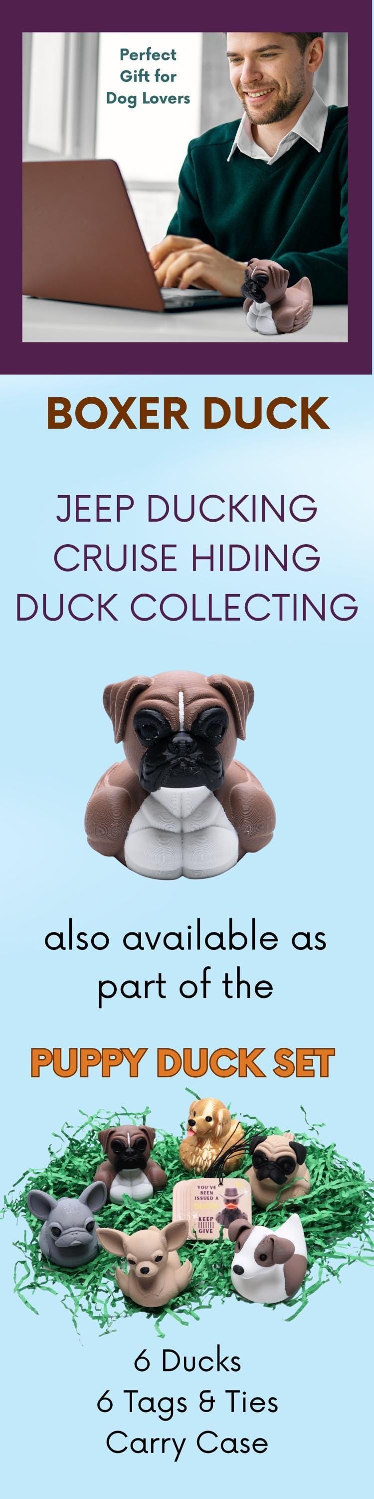 Boxer Cruise Duck Hide Seek Game Gift Dog Lover 4x4 Ducking Ship Travel Souvenir Birthday Present Cake Topper Vacation Surprise Her Gift