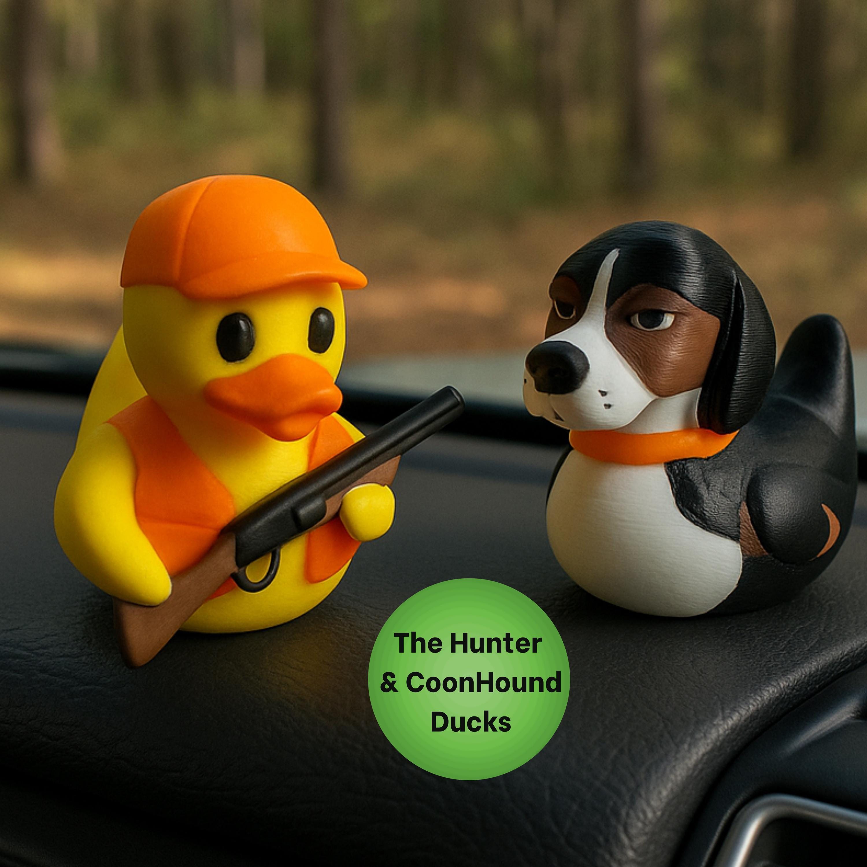 Coonhound Duck 4x4 Collectible Hunting Cabin Rustic Decoration Dashboard Novelty Funny Gift Hunter Dad Gifts Him Tree Walker Hound Dog
