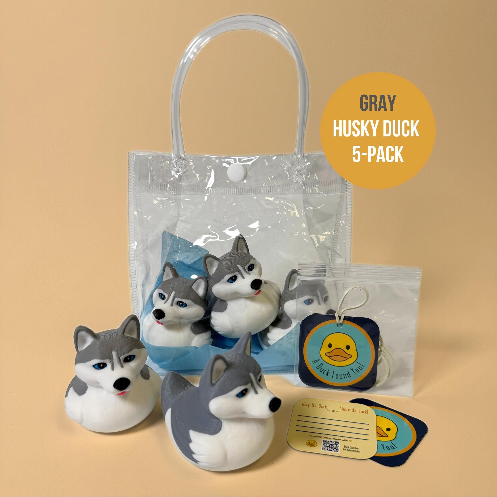 Husky Dashboard Duck Vehicle Decoration Car Accessory Dog Themed Collection Cruise Ship Hide Seek Surprise Gift Stocking Stuffer Desk Cocoa