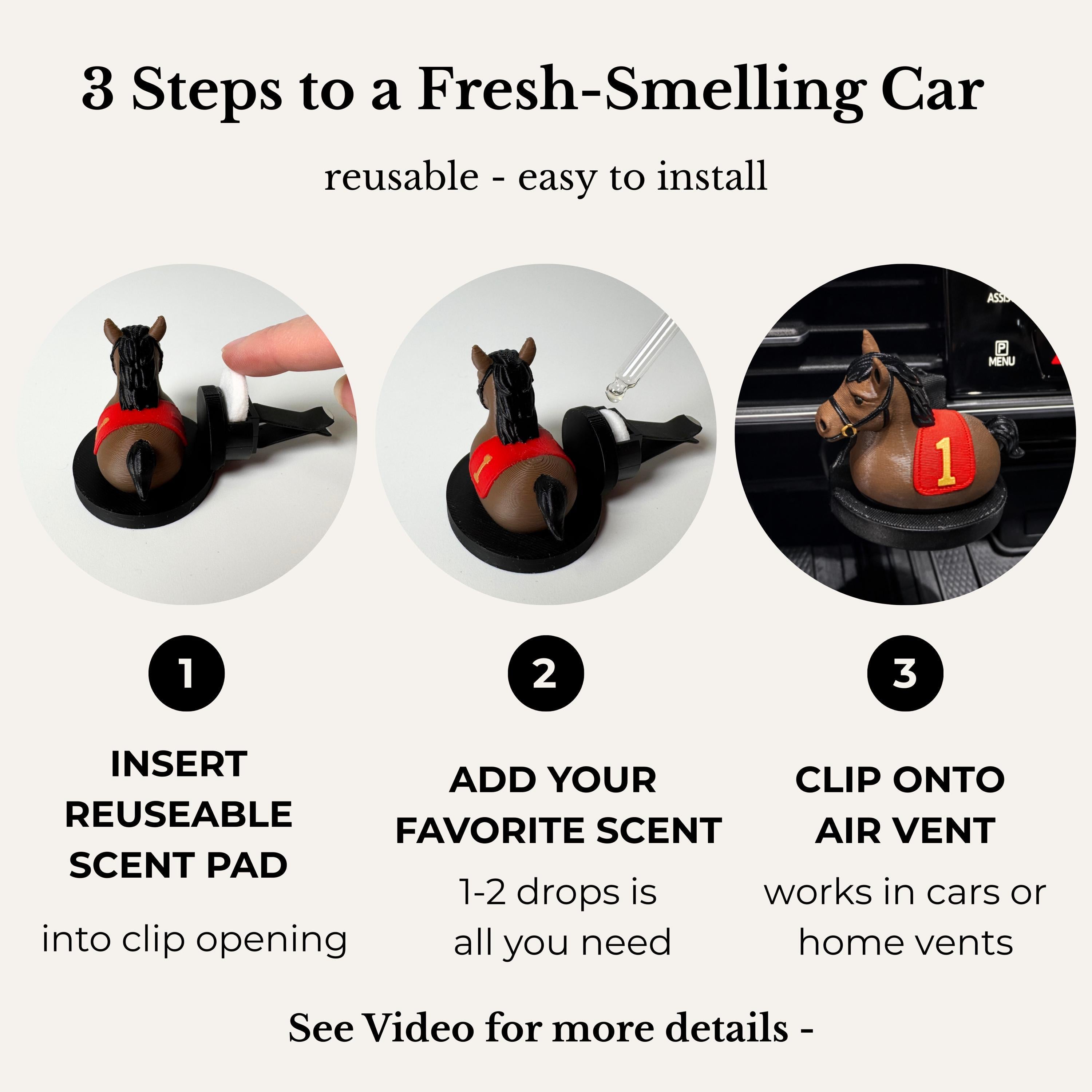 Racehorse Vent Clip Air Freshener for Car & Home