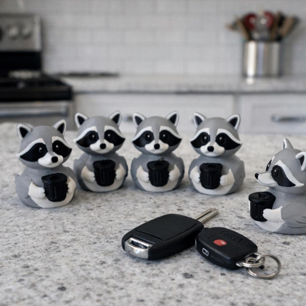 Raccoon Duck - 4x4 Ducking Gift Dashboard Decoration Cruise Hide Seek Trash Bandit Funny Collectible