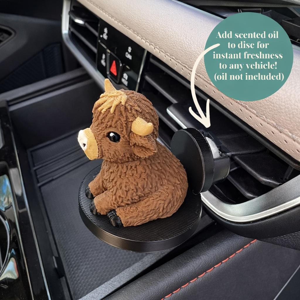 Highland Cow Vent Clip Air Freshener for Car & Home AC