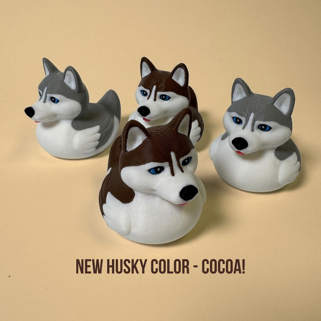 Husky Dashboard Duck Vehicle Decoration Car Accessory Dog Themed Collection Cruise Ship Hide Seek Surprise Gift Stocking Stuffer Desk Cocoa