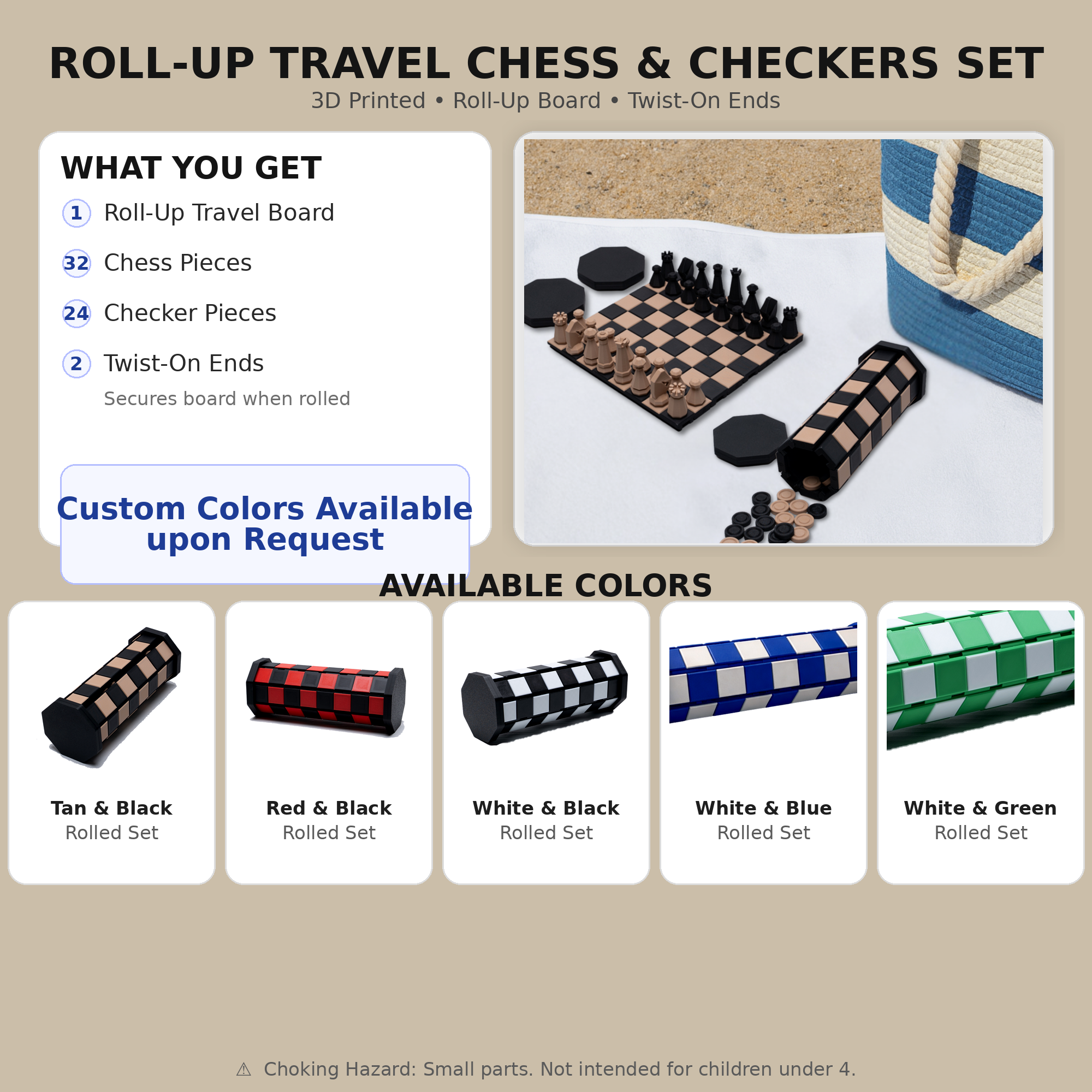 Travel Chess Set Waterproof Outdoor Board Game Night Entertainment Family Activity Road Trip Portable Chess Checker Set Game Traveler Gift