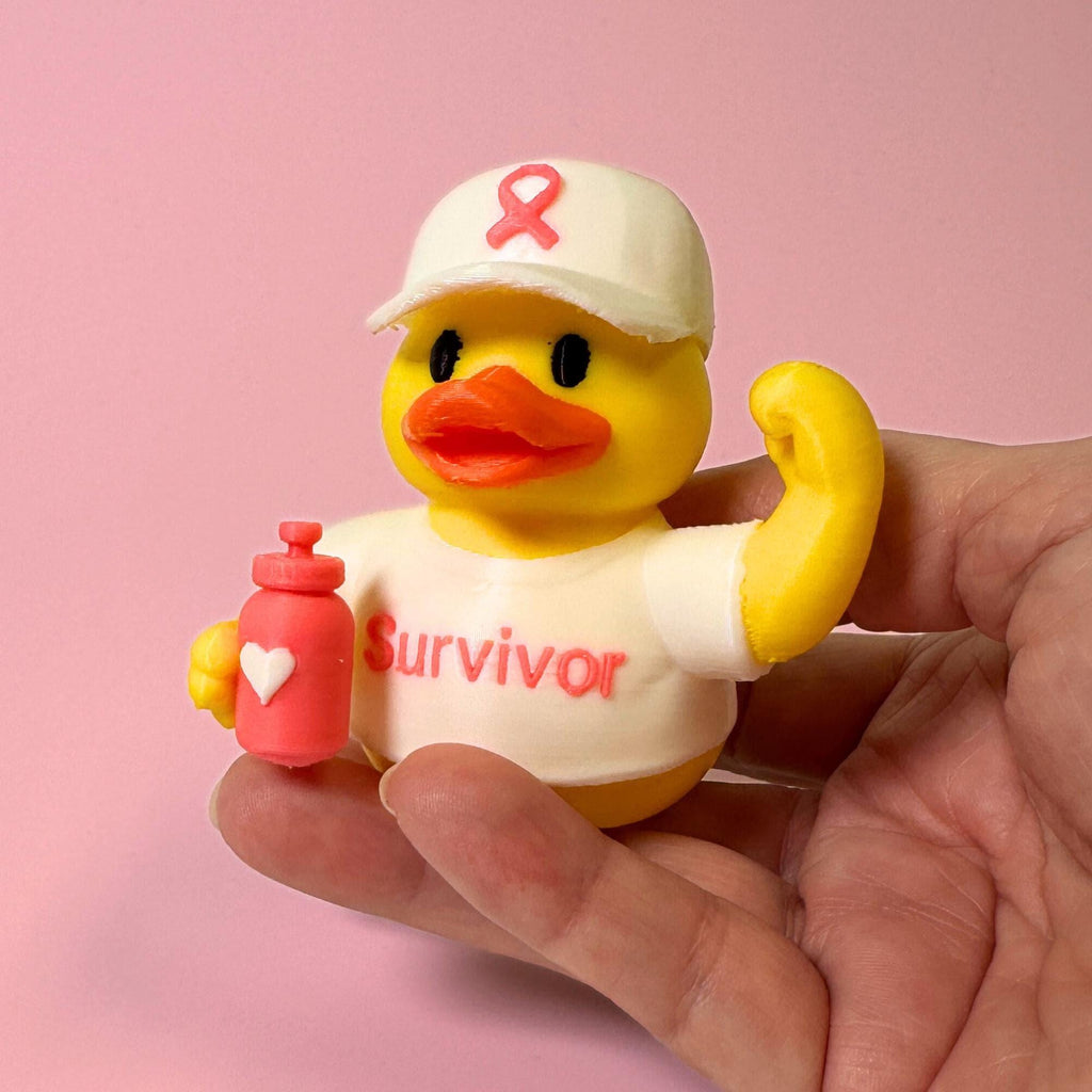 Breast Cancer Duck Dashboard Decoration Custom Thank You Accessory Thoughtful Gift Survivor Support Pink Ribbon Awareness Patient Keepsake