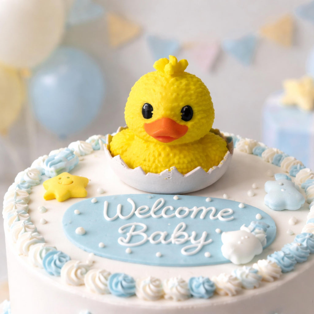 Baby Duck in Egg 3D Printed Gift Baby Shower Present New Baby Nursery Shelf Decor Welcome Baby Cake Topper Cute Duckling New Mom Keepsake