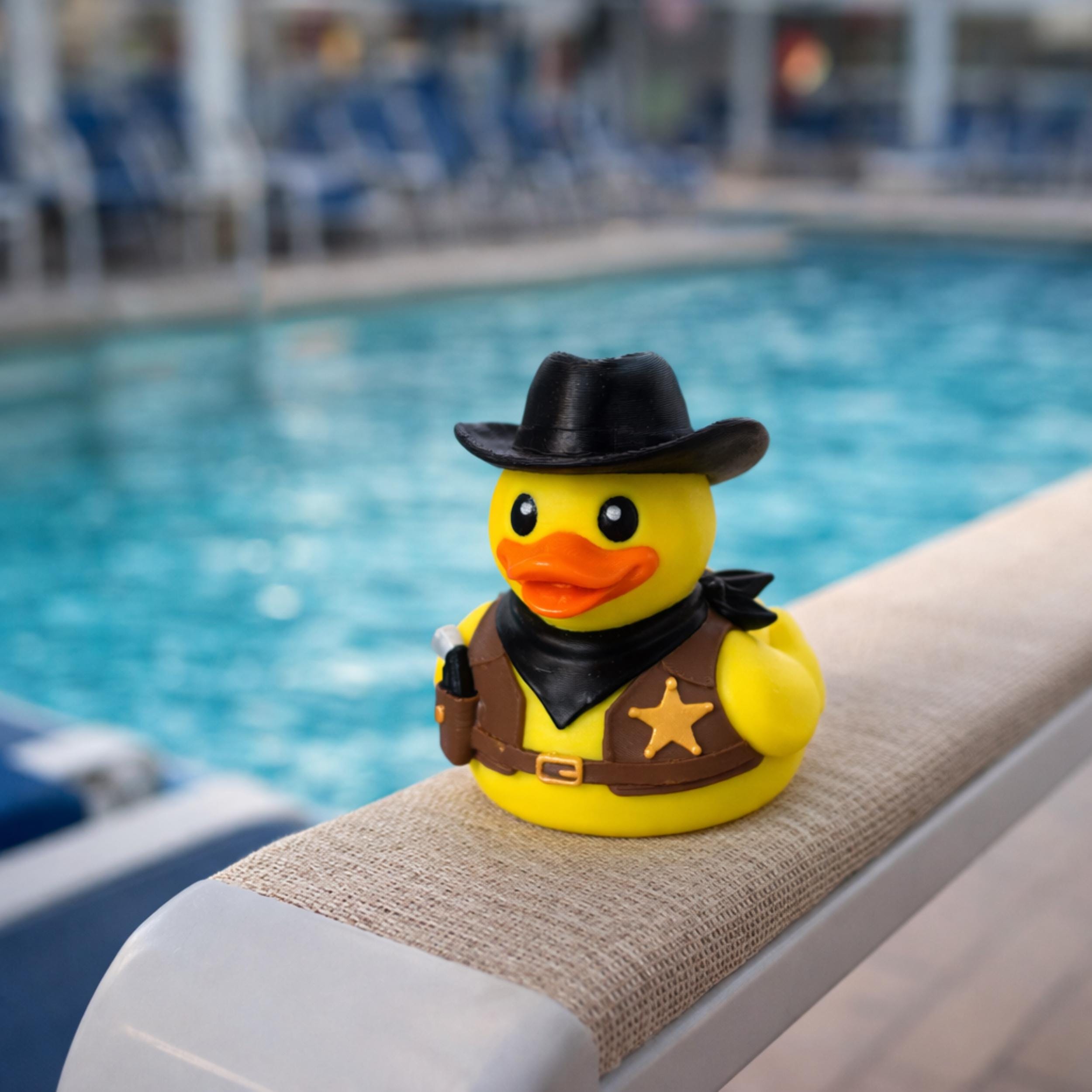 Cruise Ship Souvenir Cowboy Sheriff Duck Hide Seek Game Cabin Entertainment Cruise Activity Collectible 3D Printed  Western Theme Travel Memory Vacation Fun Sheriff Badge Cowboy Hat Game Piece Cruise Adventure Passenger Entertainment