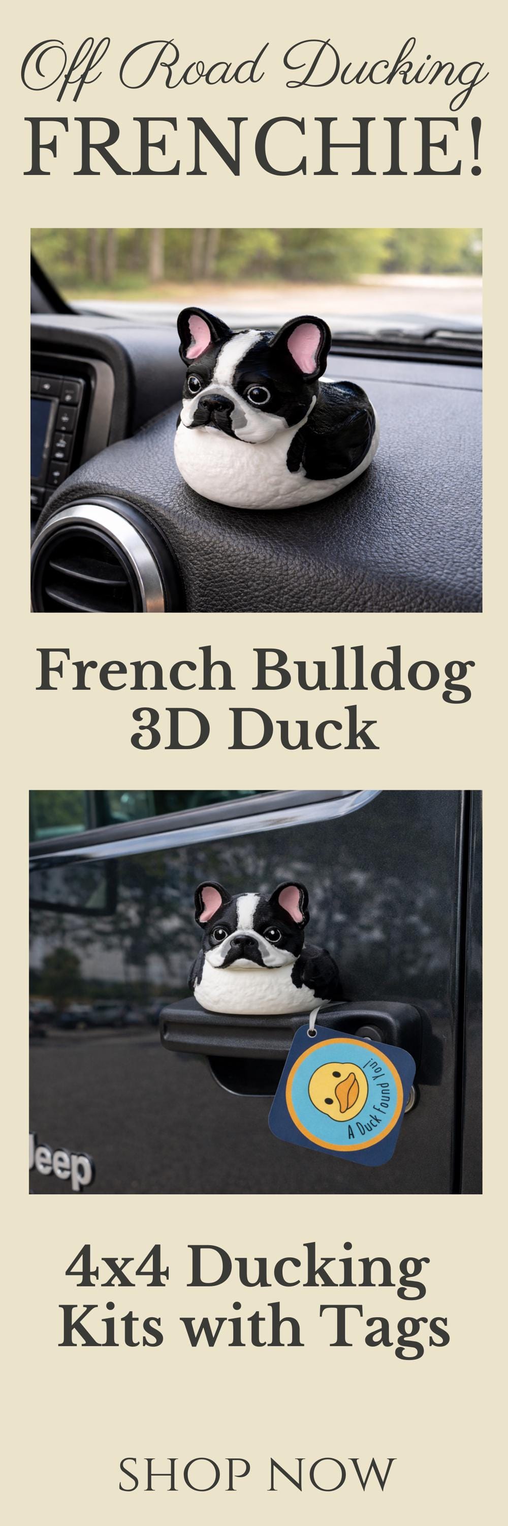 French Bulldog Car Decoration – Dashboard Duck Gift for Jeepers