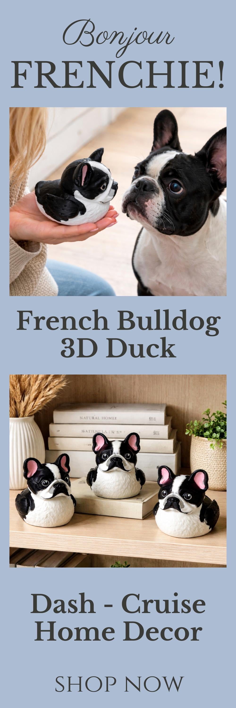 French Bulldog Car Decoration – Dashboard Duck Gift for Jeepers