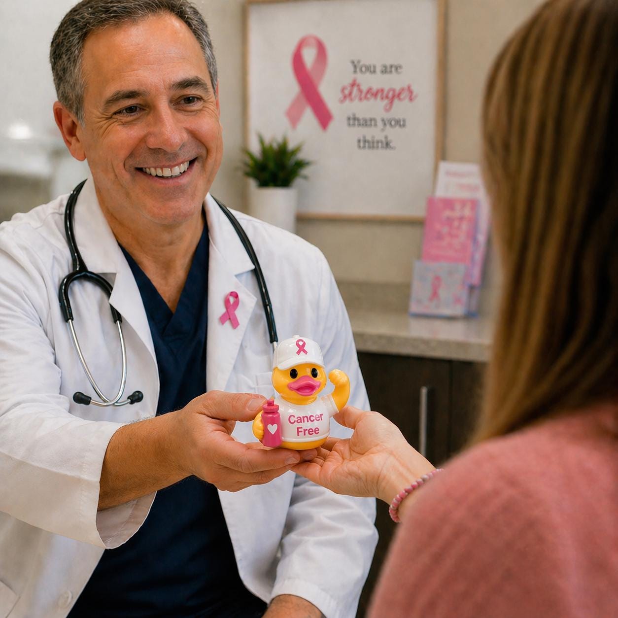 Breast Cancer Duck – Custom Dashboard Support Gift for Survivors