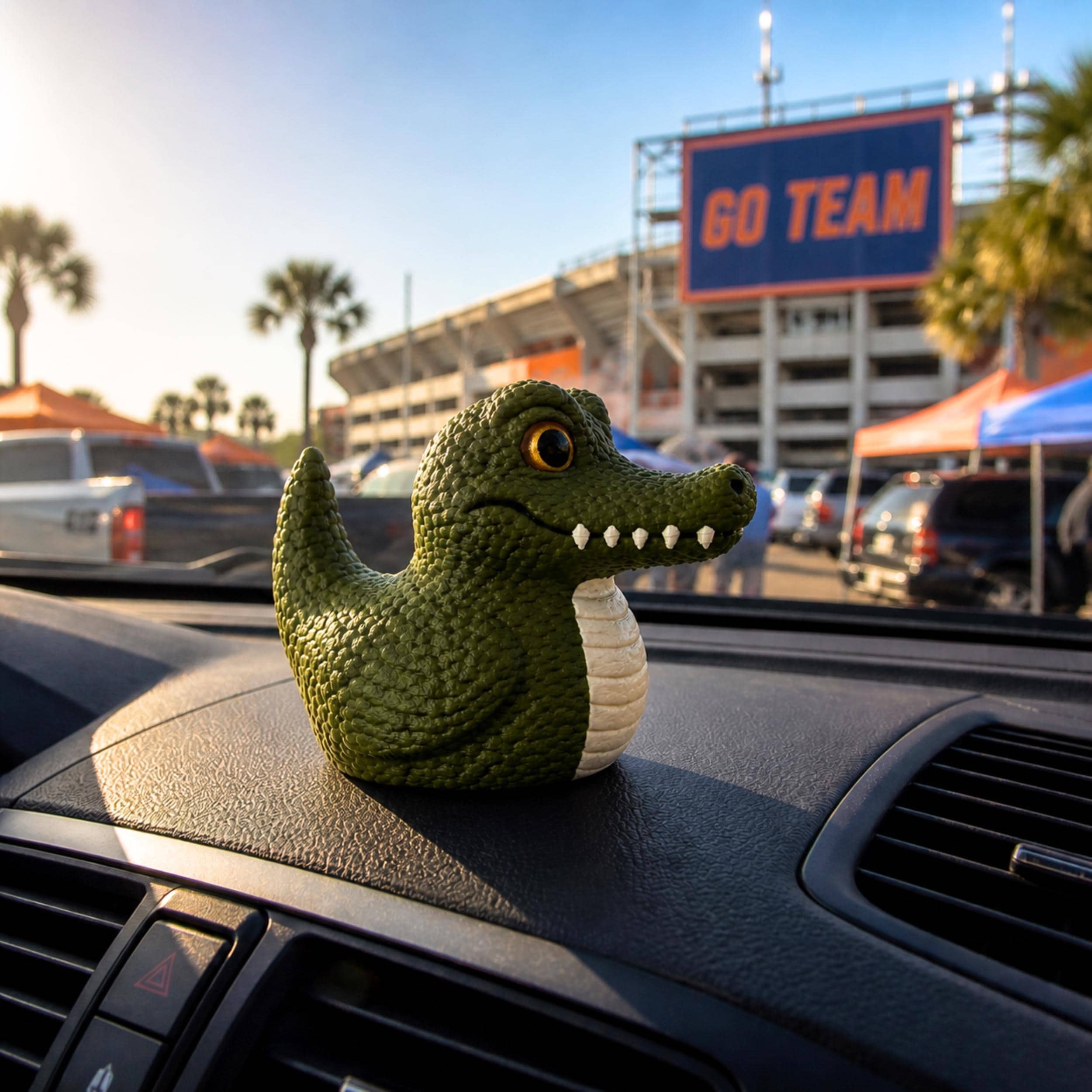 Florida Gator Fan Gift Alligator Themed Duck Collectible College Student Dorm Room Decoration University Football Team Spirit Item Dashboard Display Gift Vehicle Accessory Cruise Ship Hide Seek Game Tag Travel Companion Perfect Gift For