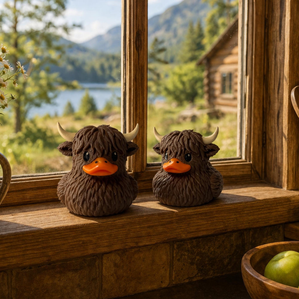 Highland Cow Duck – 4x4 Ducking Tradition Gift Dashboard Toy
