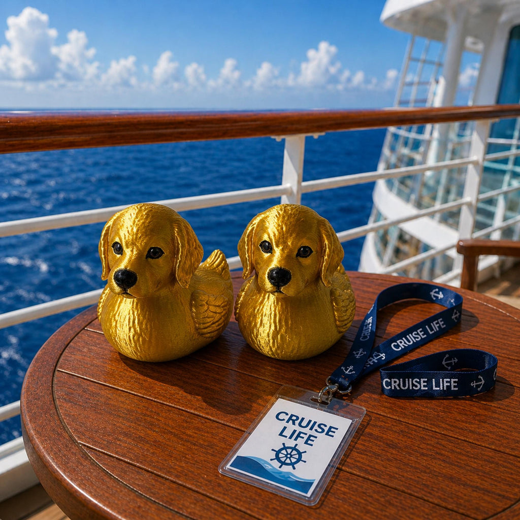 Golden Retriever Duck Jeep Ducking Adventure Game Hide And Seek Tradition Rubber Duck Collectible Item Dog Lover Gift Idea Novelty Toy Collection Puppy Themed Party Favor Cruise Ship Game Piece Compact Travel Size Collectible Display Item