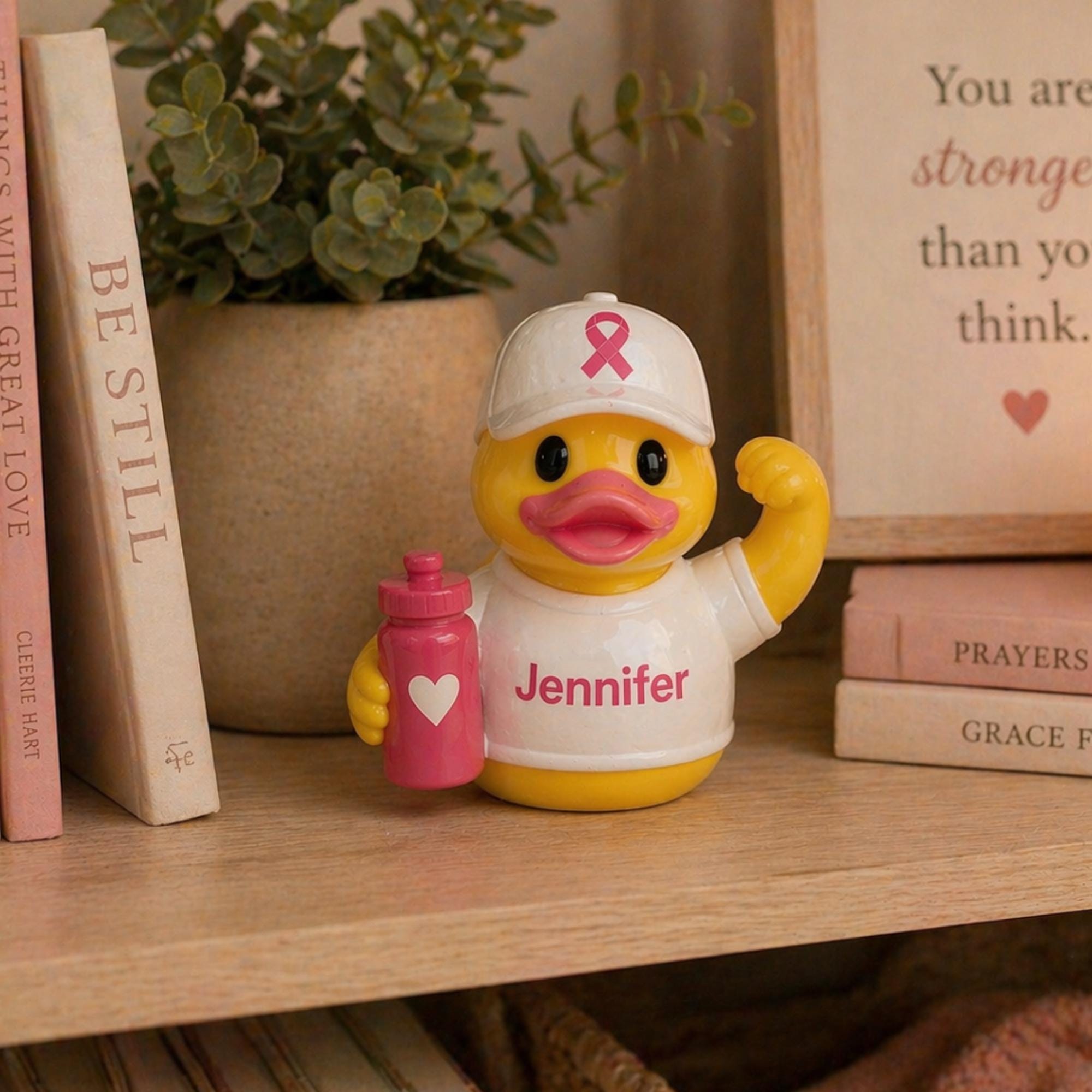 Breast Cancer Duck – Custom Dashboard Support Gift for Survivors
