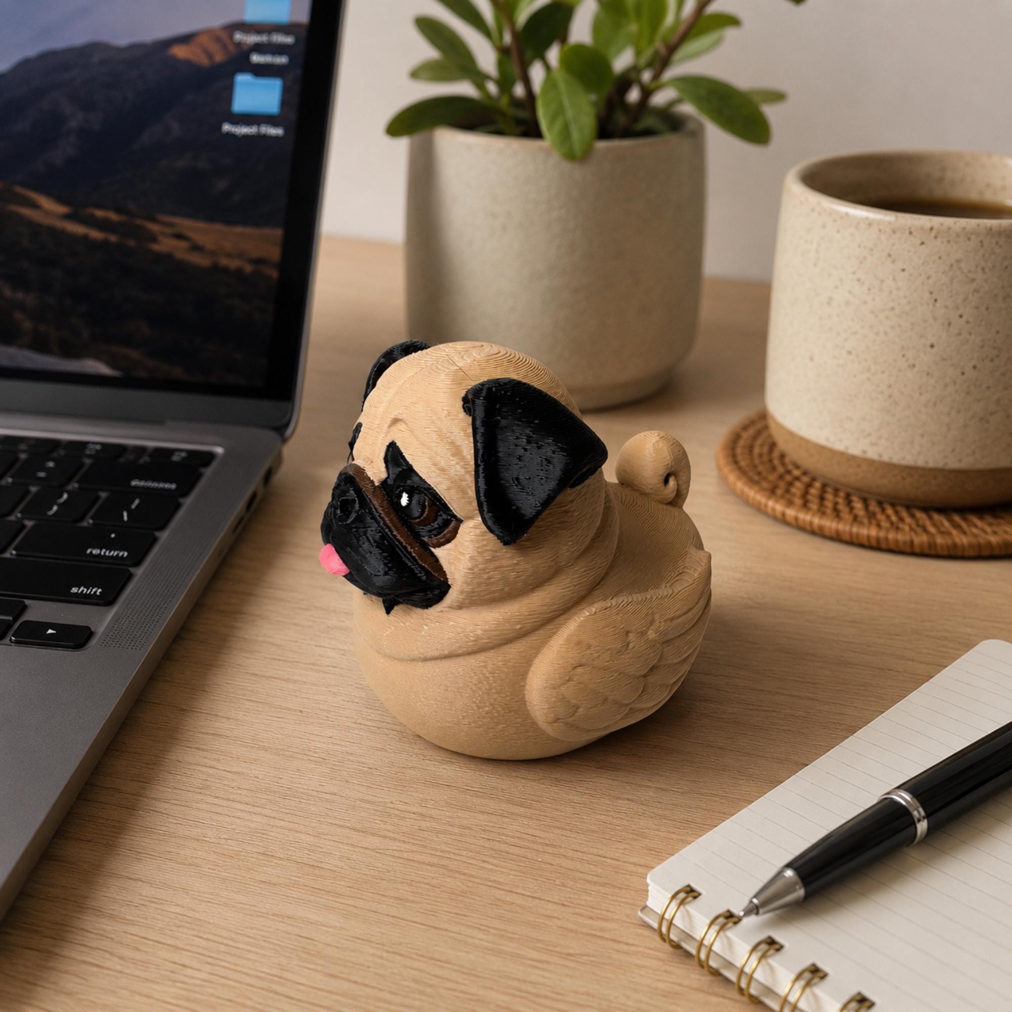 4x4 Ducking Gift – 3D Printed Pug Duck Dashboard Ornament