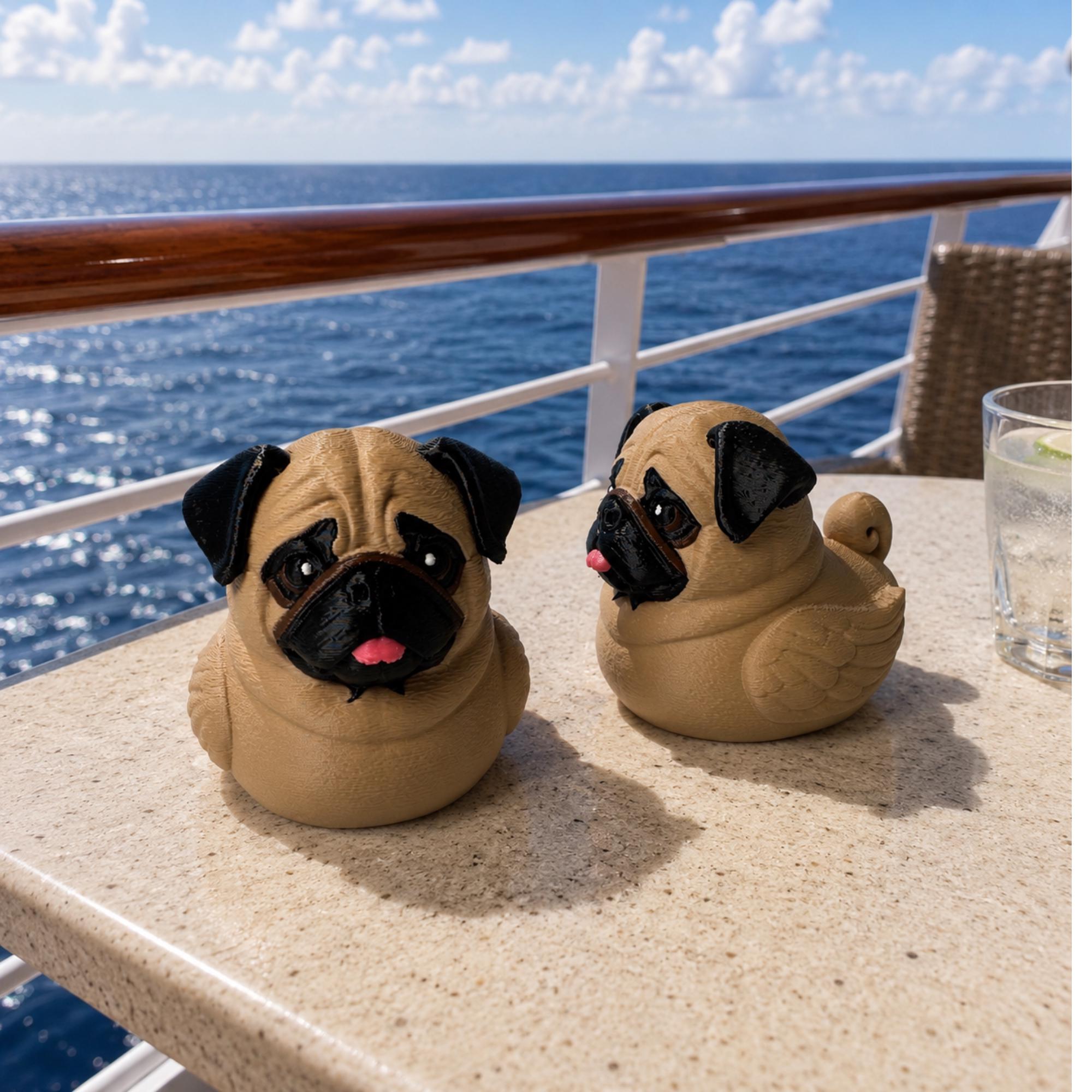 4x4 Ducking Gift – 3D Printed Pug Duck Dashboard Ornament