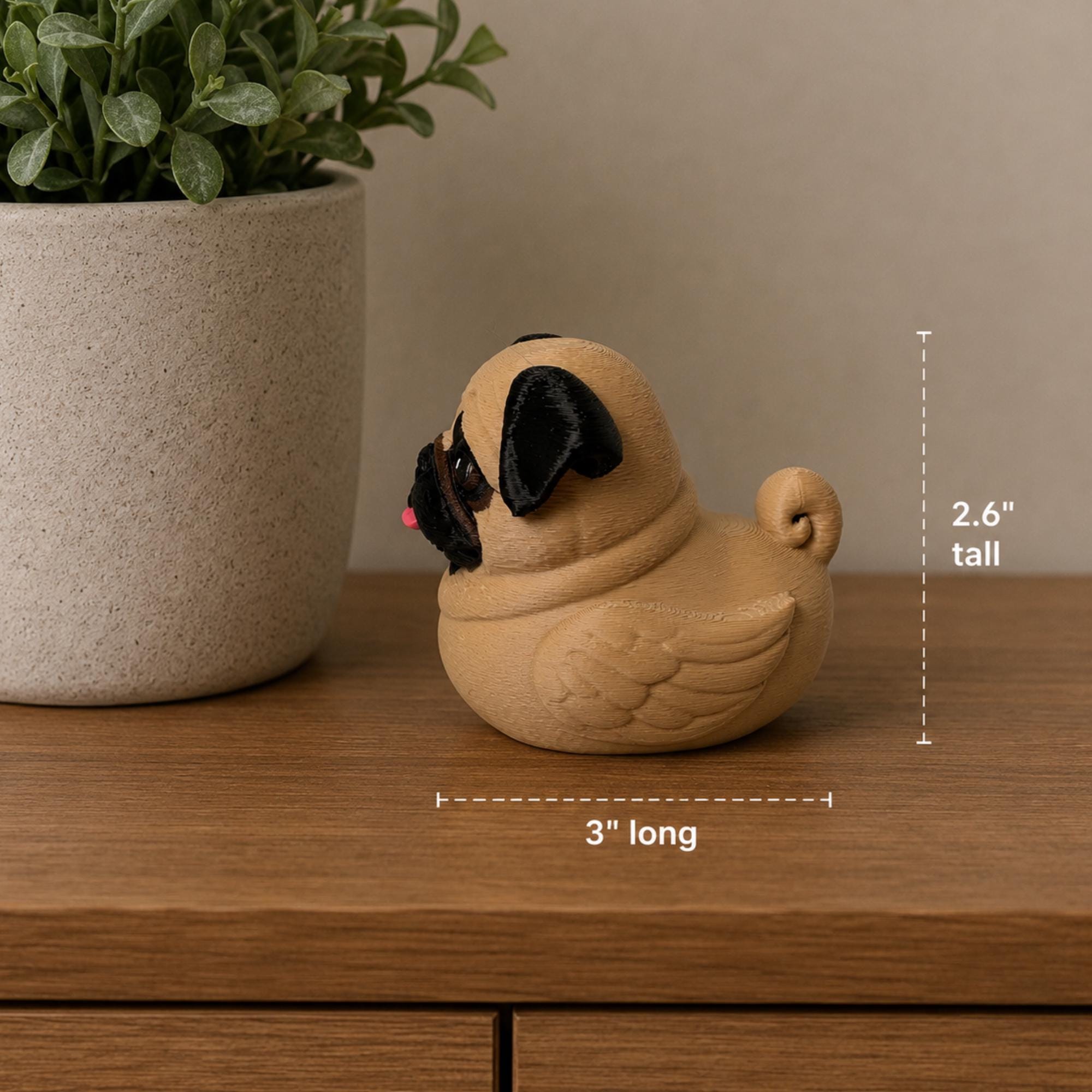 Nautical Themed Pug Gift Rubber Duck Bath Toy Design Cruise Vacation Collectible Dog Breed Novelty Item Tan Body Black Face Wrinkled Features Perfect Ship Souvenir Hide And Seek Game Travel Present Dog Lover Keepsake Bathroom Accessory