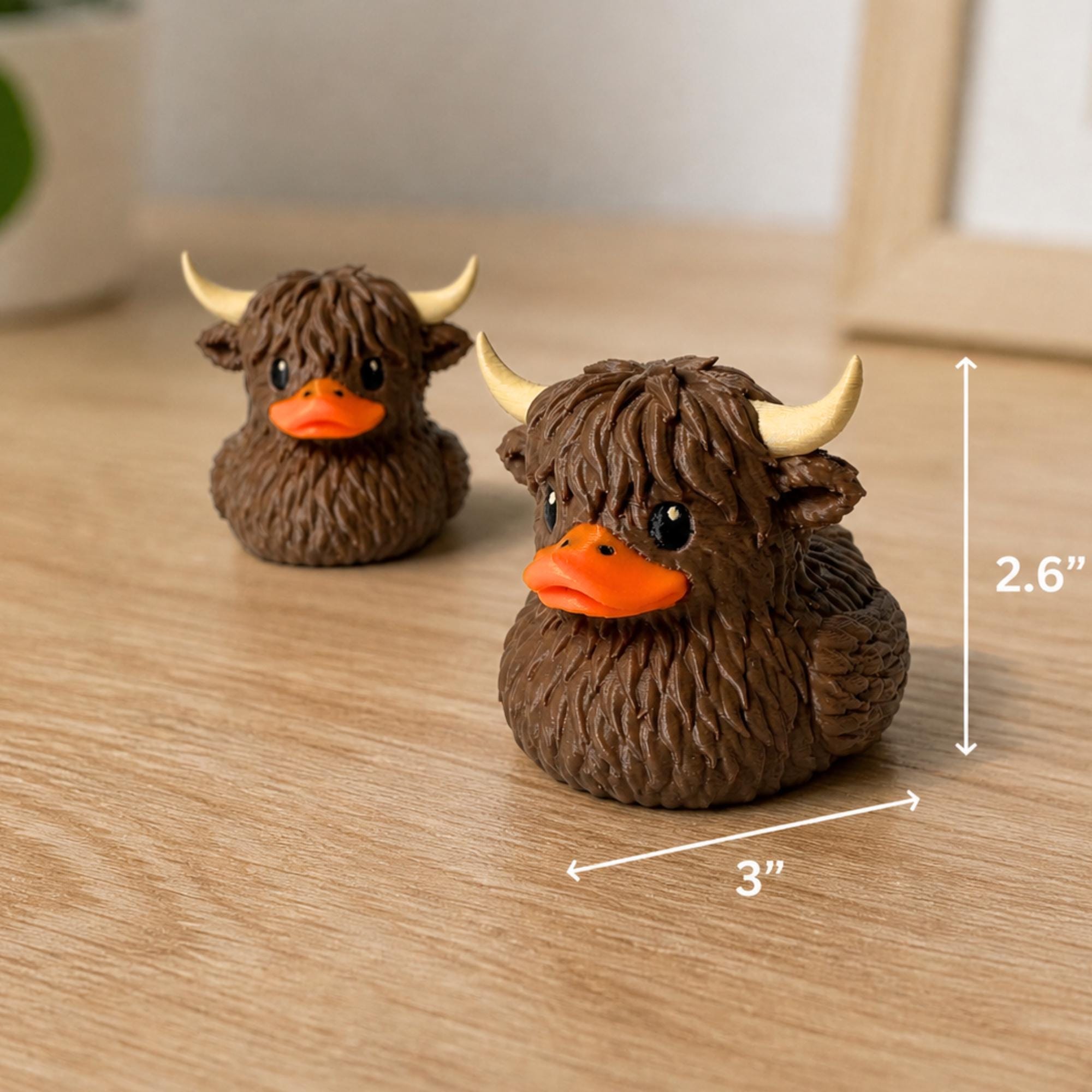 Highland Cow Duck – 4x4 Ducking Tradition Gift Dashboard Toy