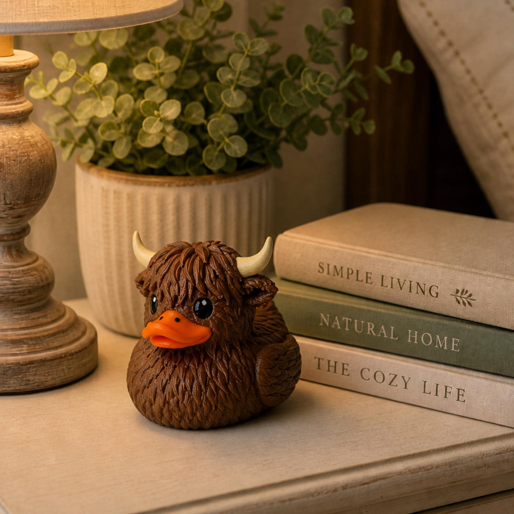 Highland Cow Duck – 4x4 Ducking Tradition Gift Dashboard Toy