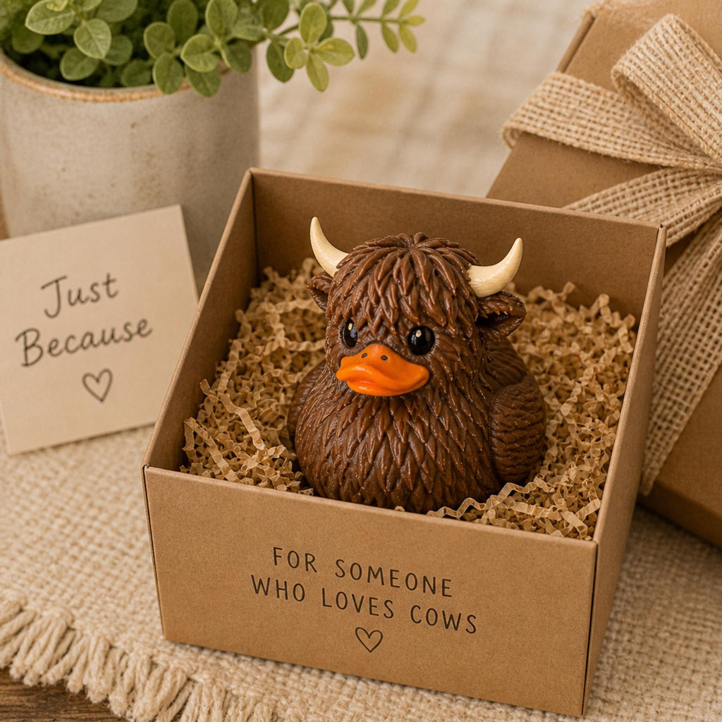 Highland Cow Duck – 4x4 Ducking Tradition Gift Dashboard Toy