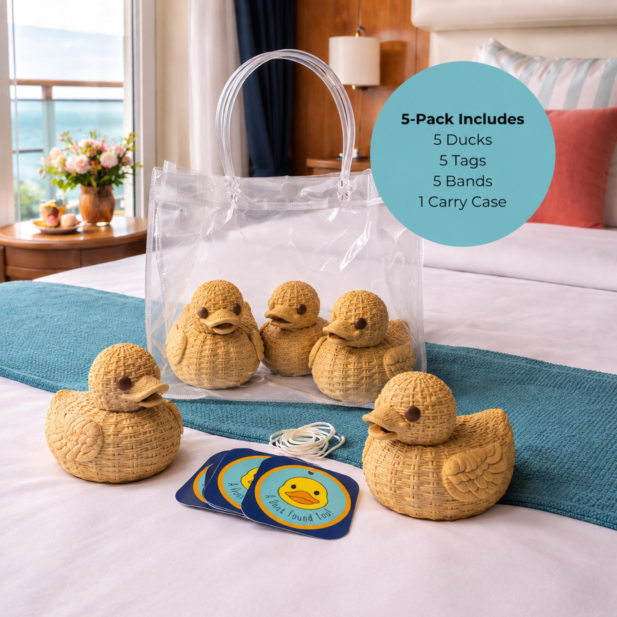 Versatile Duck Figurine Wicker Texture Nursery Shelf Accent Boho Farmhouse Style Baby Room Decoration Neutral Gender Gift Basket Weave Design Handcrafted Quality Woodland Theme Reading Nook Vanity Styling Rustic Animal Ornament Minimalist