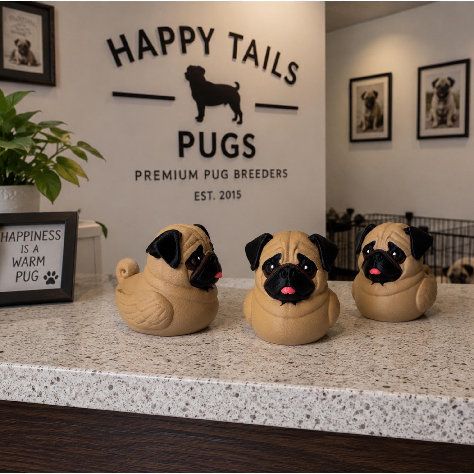 4x4 Ducking Gift – 3D Printed Pug Duck Dashboard Ornament