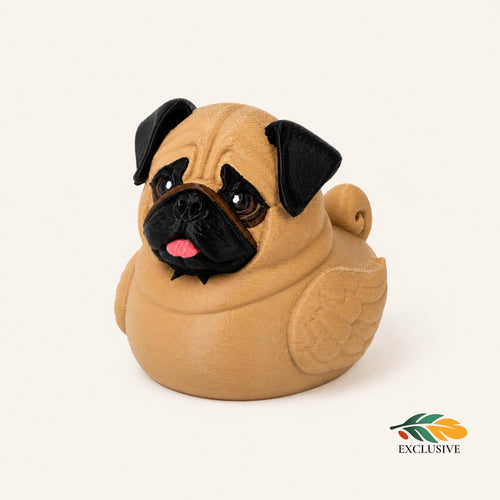 Handmade Pug Duck Ornament Jeep Ducking Gift Dashboard Decoration Vehicle Accessory Collectible Dog Figurine Trail Surprise Toy Off Road Adventure Essential 4x4 Enthusiast Present Cute Animal Theme Mirror Hanging Decoration Carved Wooden