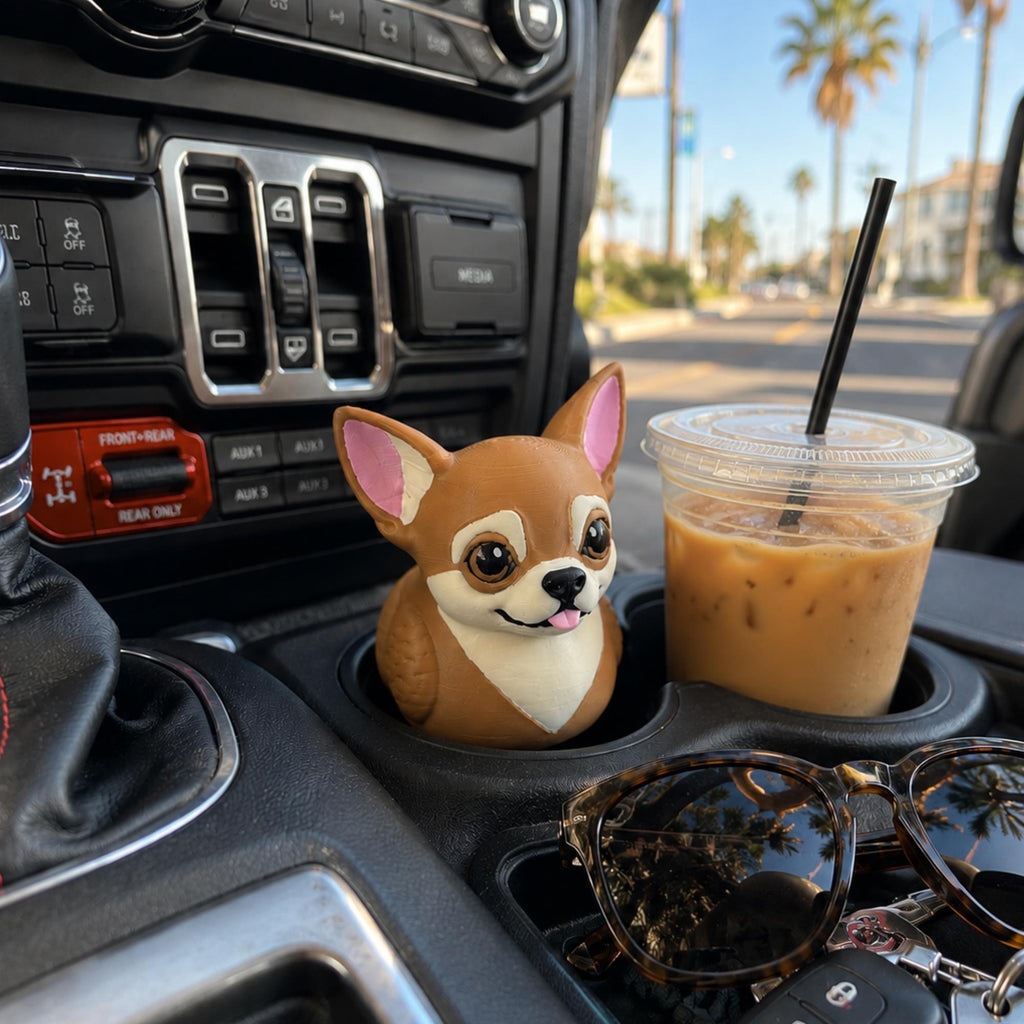 Jeep Dashboard Accessory Chihuahua Duck Figurine Trail Riding Adventure Companion Dog Lover Collectible Gift Cute Puppy Car Ornament Vehicle Interior Display Dashboard Decoration Pet Themed Travel Gift Automotive Novelty Collectible Unique