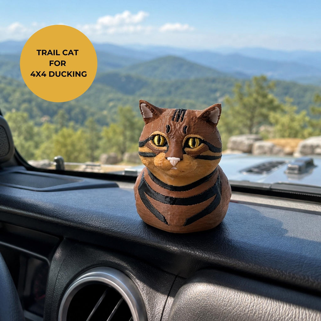 Tabby Cat Dashboard Display Figurine 3D Printed Collectible Gift For Cat Lover Jeep Owner Quirky Car Accessory Novelty Vehicle Display Item Compact Travel Companion Perfect Adventure Keepsake Offroad Enthusiast Present Unique Dashboard