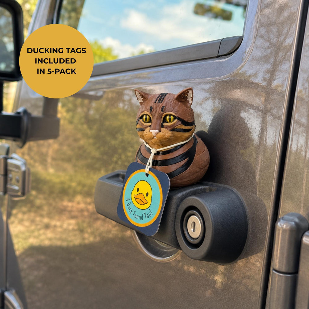 3D Printed Tabby Cat Figurine Dashboard Car Accessory Gift For Cat Lover Jeep Owner Quirky Novelty Display Item Durable Construction Quality Design Perfect Travel Companion Adventure Keepsake Offroad Enthusiast Present Unique Dashboard
