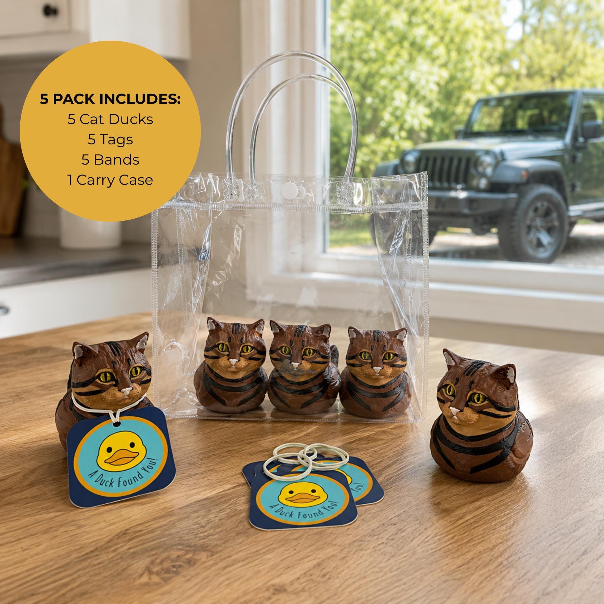 Offroad Enthusiast Gift Tabby Cat Dashboard Collectible 3D Printed Figurine Display Unique Novelty Present For Jeep Owner Cat Lover Perfect Car Accessory Adventure Travel Companion Quirky Vehicle Display Item Durable Quality Construction